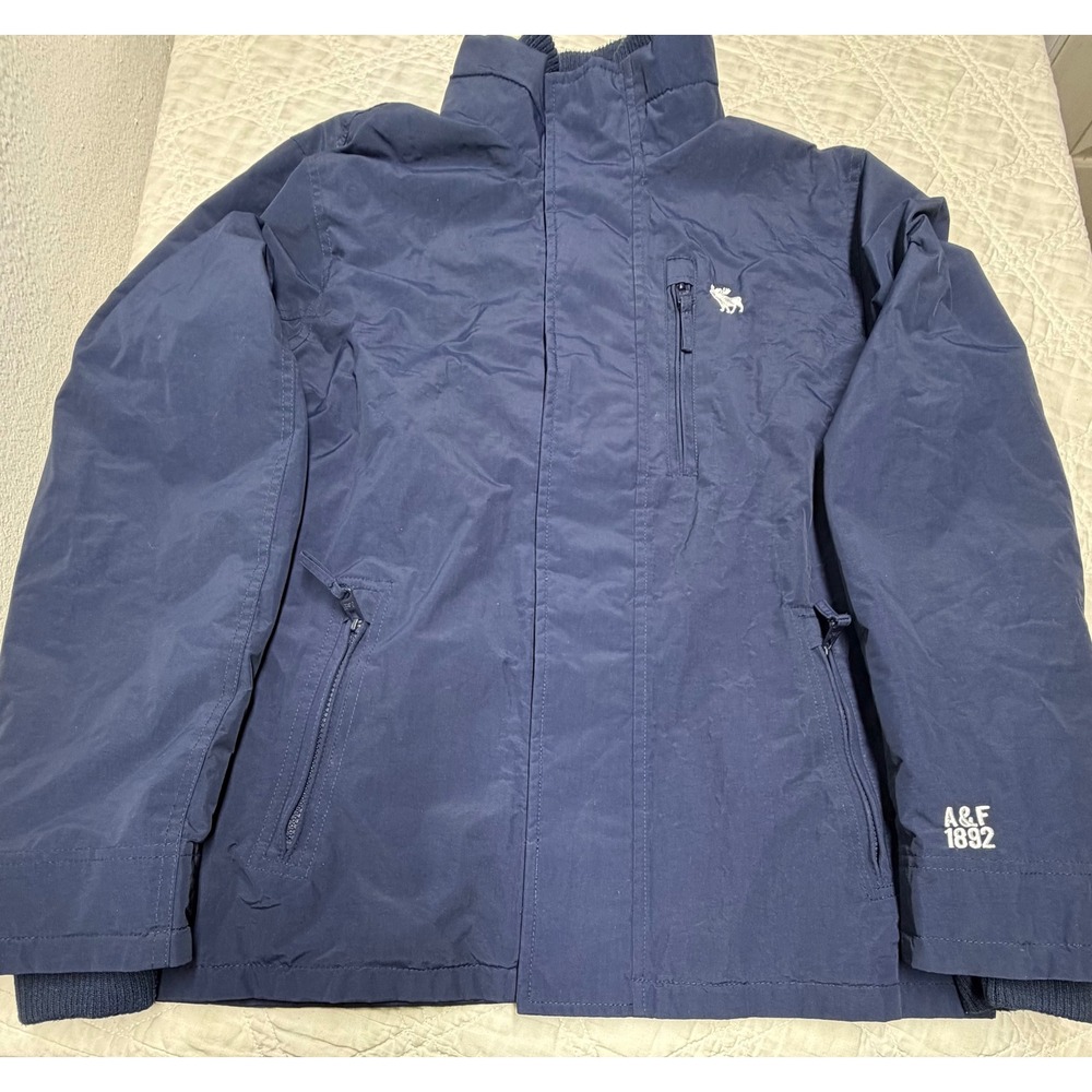 Abercrombie & Fitch Grindstone Creek Jacket Mens XXL Navy Blue Fleece Lined Zip
